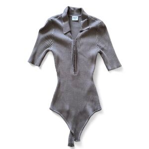 abercrombie ribbed hook and eye sweater bodysuit